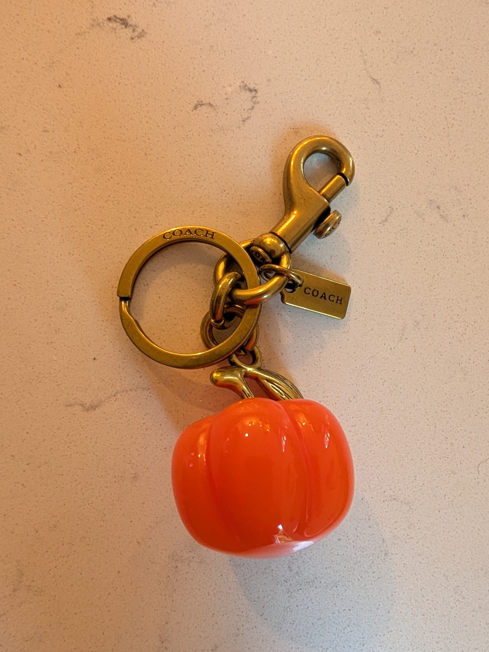 COACH Orange Pumpkin Keychain Charm